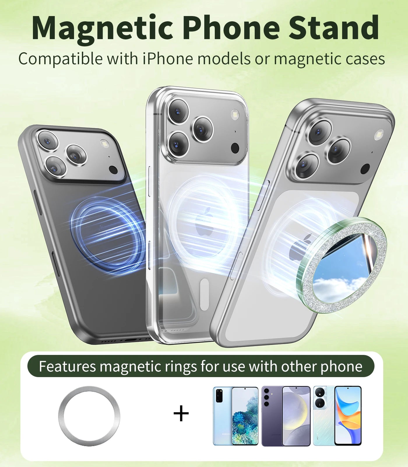 Double-Sided Magnetic Phone Grip & Stand
