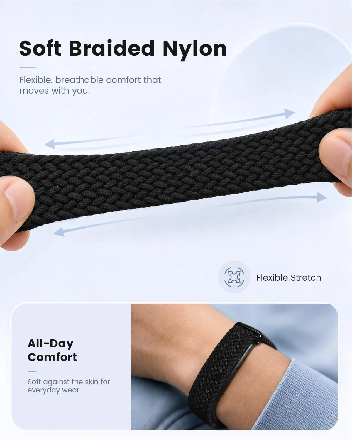 Magnetic Braided Nylon Band for Google Fitbit Air