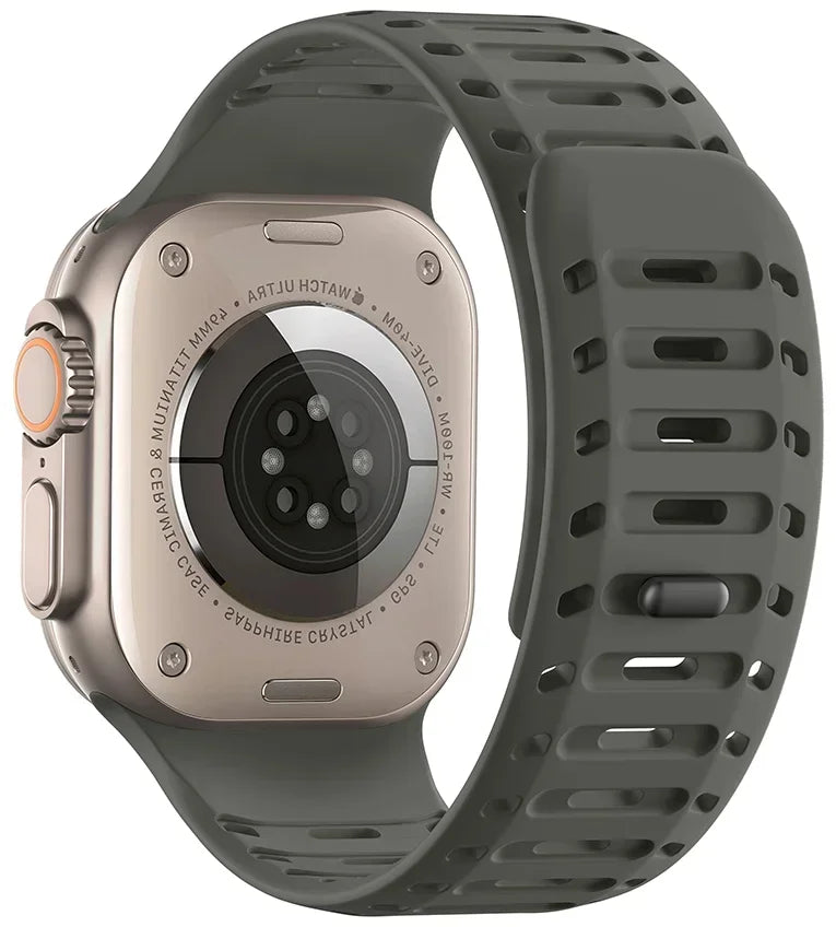 Breathable Silicone Band with Magnetic Clasp for Apple Watch