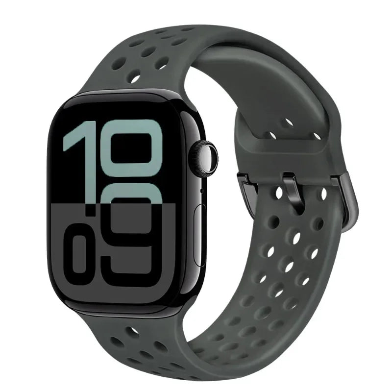 Perforated Silicone Band with Ventilation Holes for Apple Watch