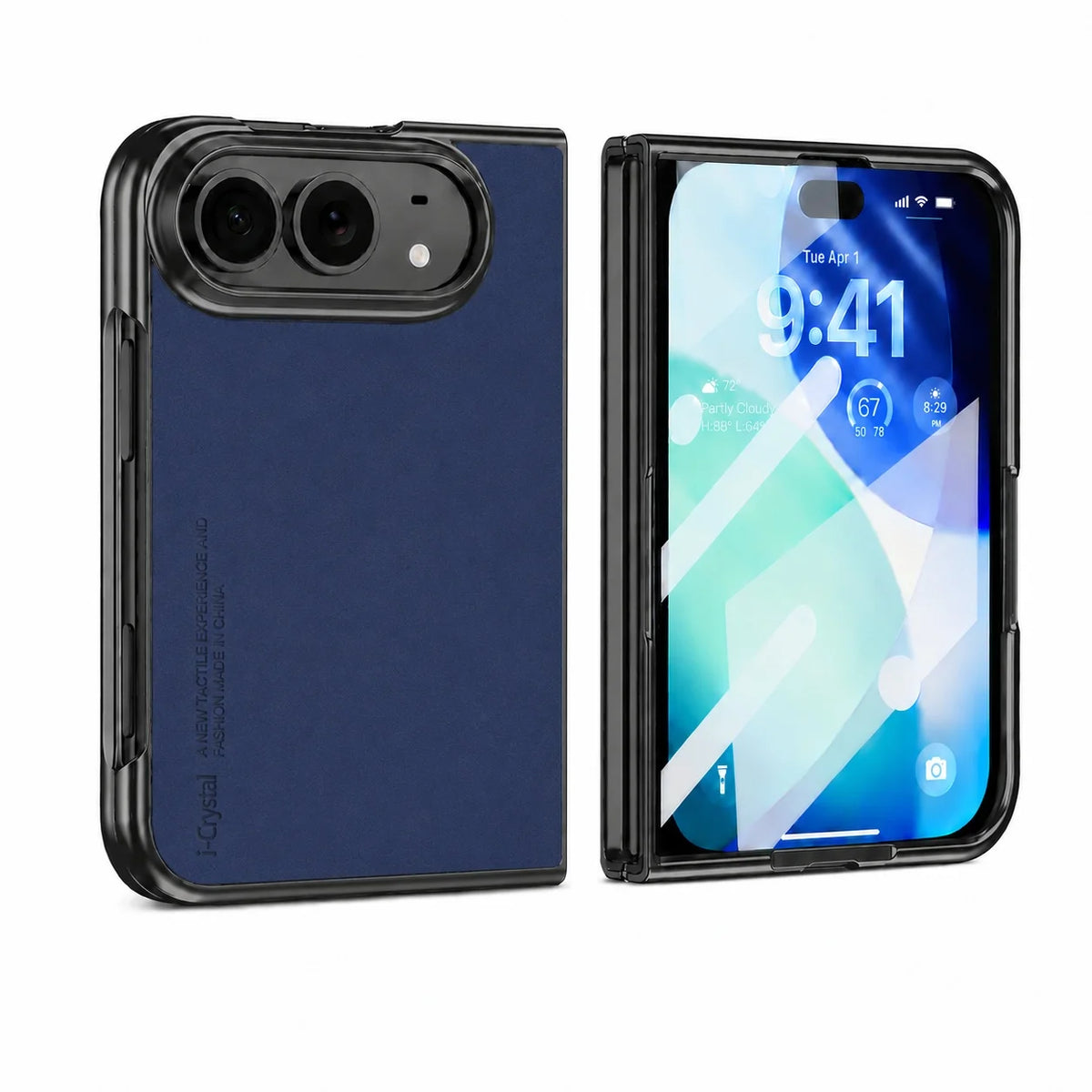 Matte Vegan Leather Case with Camera Protection for iPhone Duo
