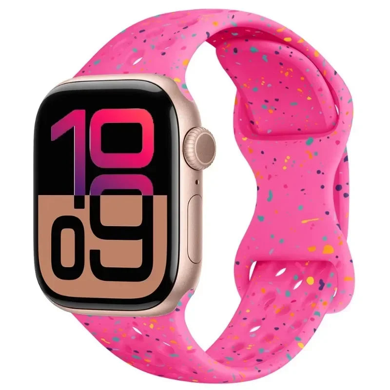 Breathable Silicone Band with Perforated Ventilation for Apple Watch