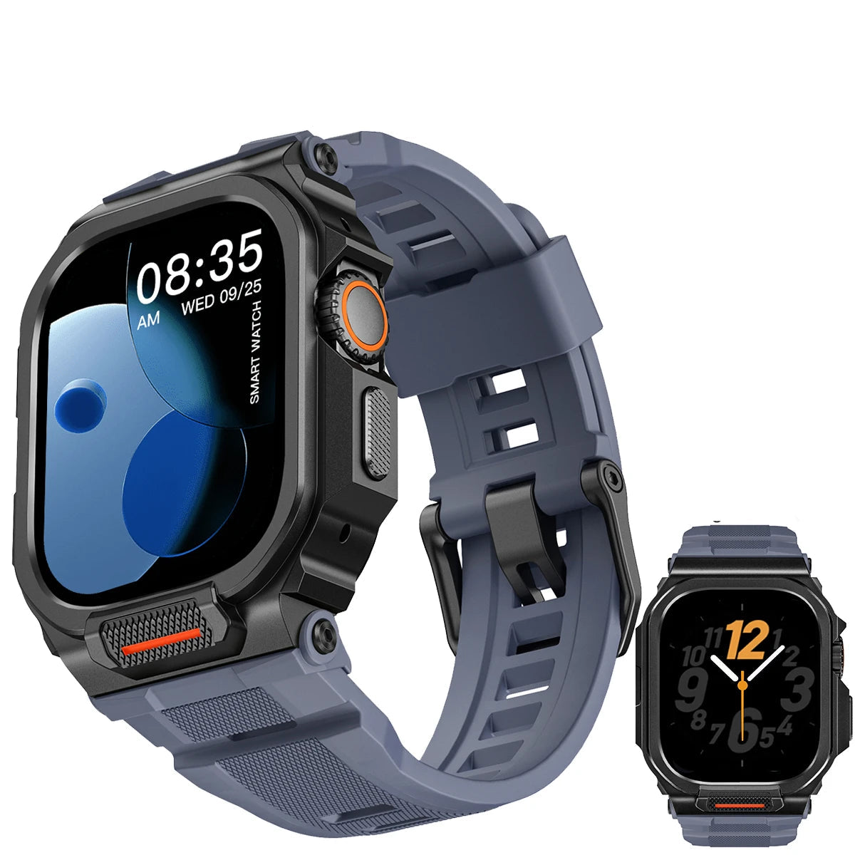 Integrated Silicone Case Band with Metal Bumper for Apple Watch