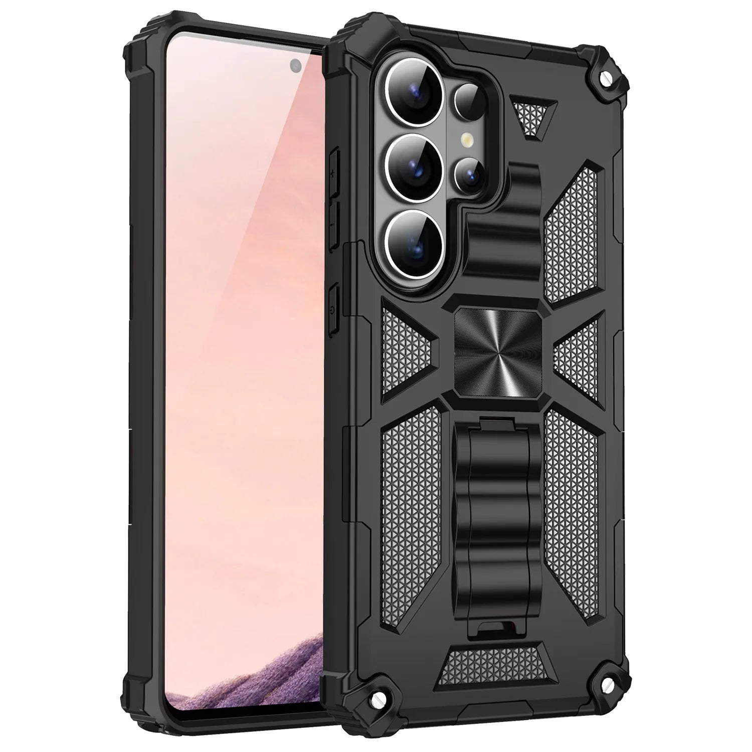 Camouflage Military Armor Case with Kickstand for Samsung Galaxy S26 Series
