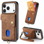 Multi-Functional Retro Leather Wallet Case with Vertical Card Holder for iPhone 17 Series