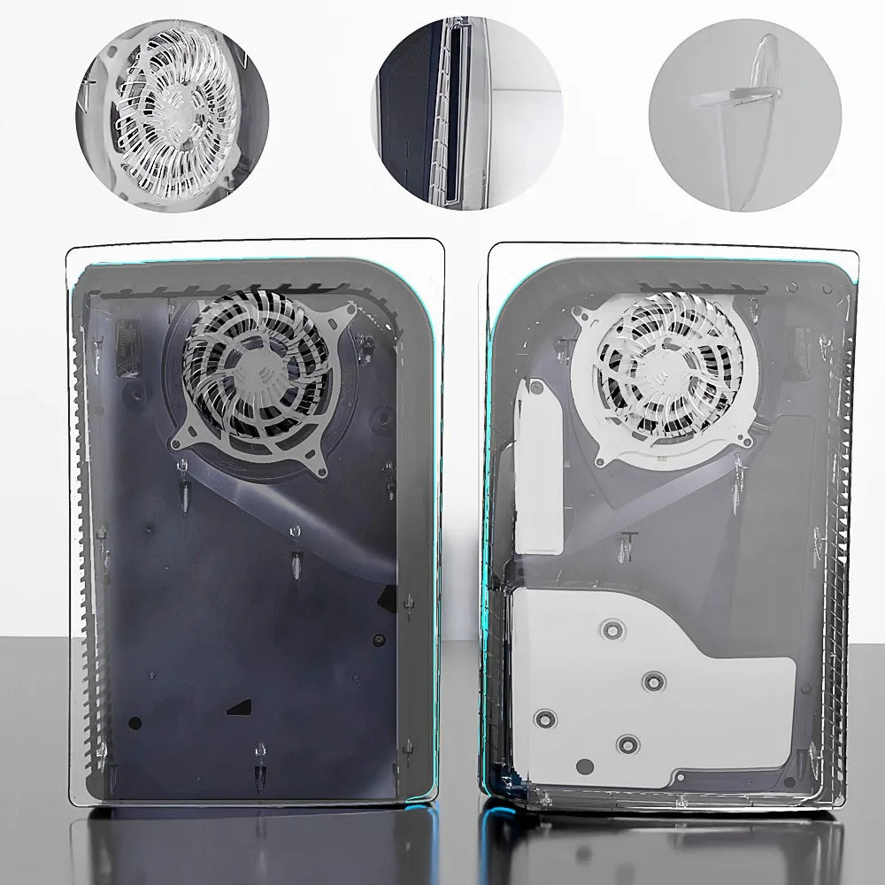 Transparent Cooling Vent Shell - Hard Plastic Replacement Plate for PS5 Disc Edition