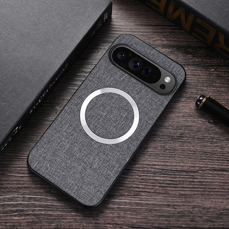 Fabric Cloth Texture Magnetic Case for Google Pixel 9 Series
