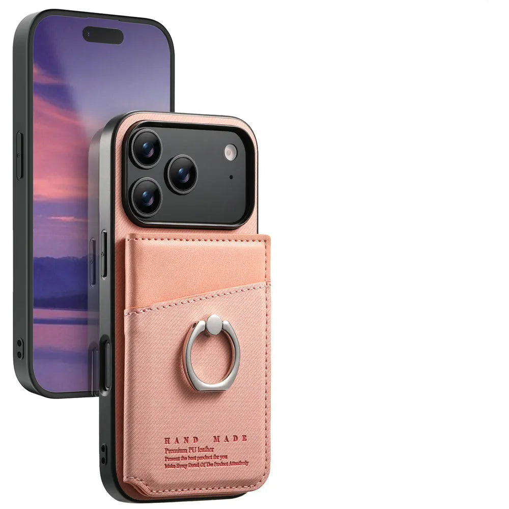 Protective Leather Wallet Case with Card Holder for iPhone 17 Series