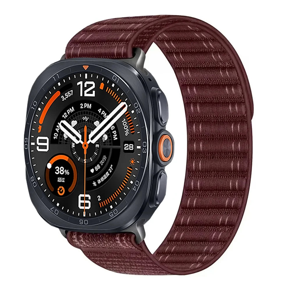 Breathable Nylon Fabric Watch Band with Hook-and-Loop Fastener for Samsung Galaxy Watch Ultra 2