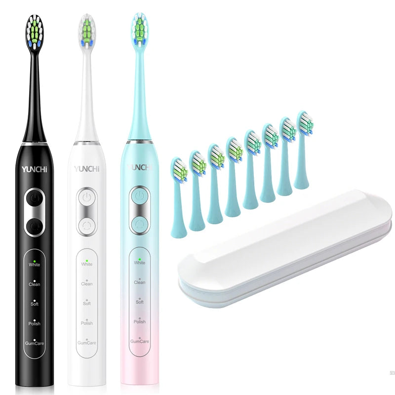 Yunchi C3 Sonic Electric Toothbrush with 5 Modes and Replacement Heads
