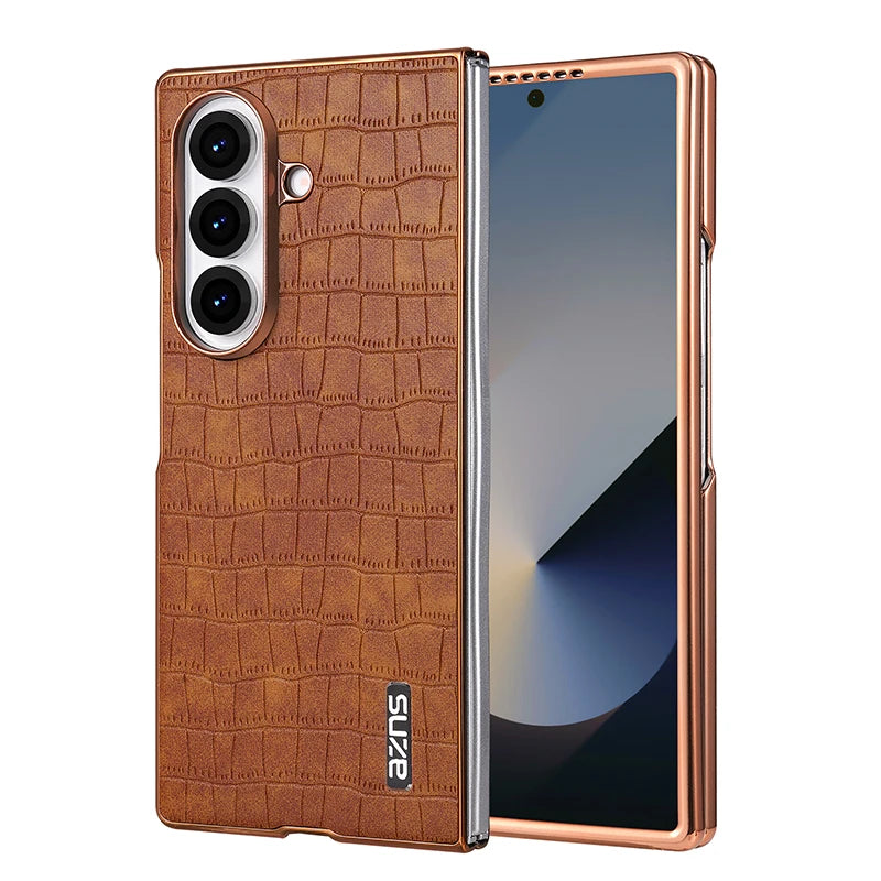 Skin-Feel Crocodile Texture Shockproof Case for Samsung Galaxy Z Fold 7