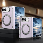 Lychee-Pattern Leather MagSafe Stand Case for iPhone Duo