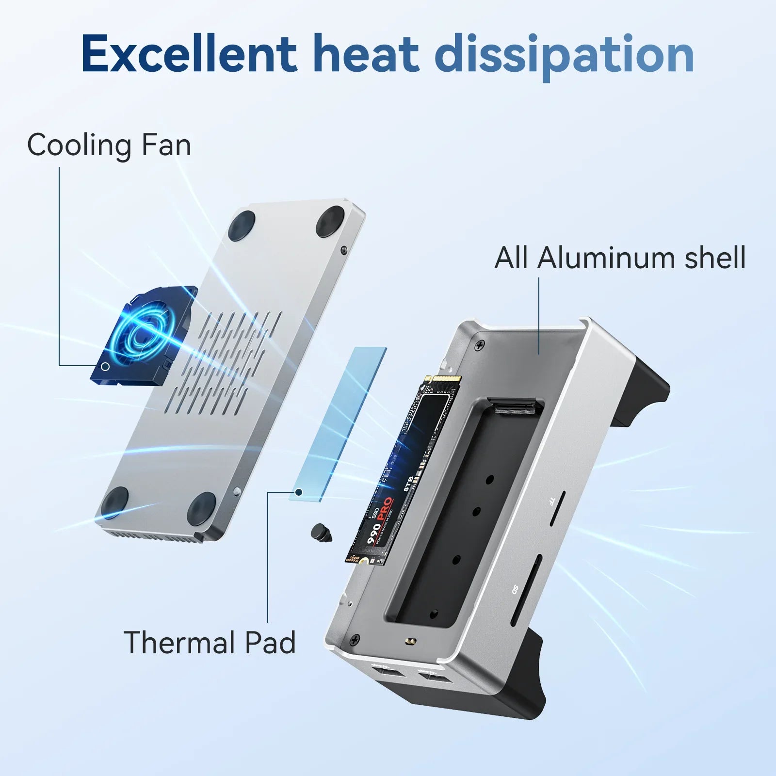 Acasis 8-in-1 Mac Mini M4 Dock with M.2 NVMe SSD Enclosure