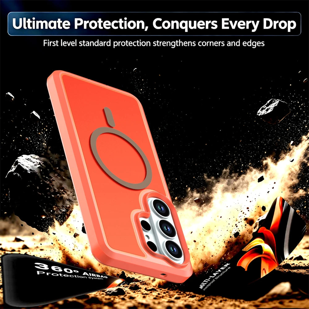 Magnetic Bumper Case with Raised Camera Protection Ring for Samsung Galaxy S25 Series