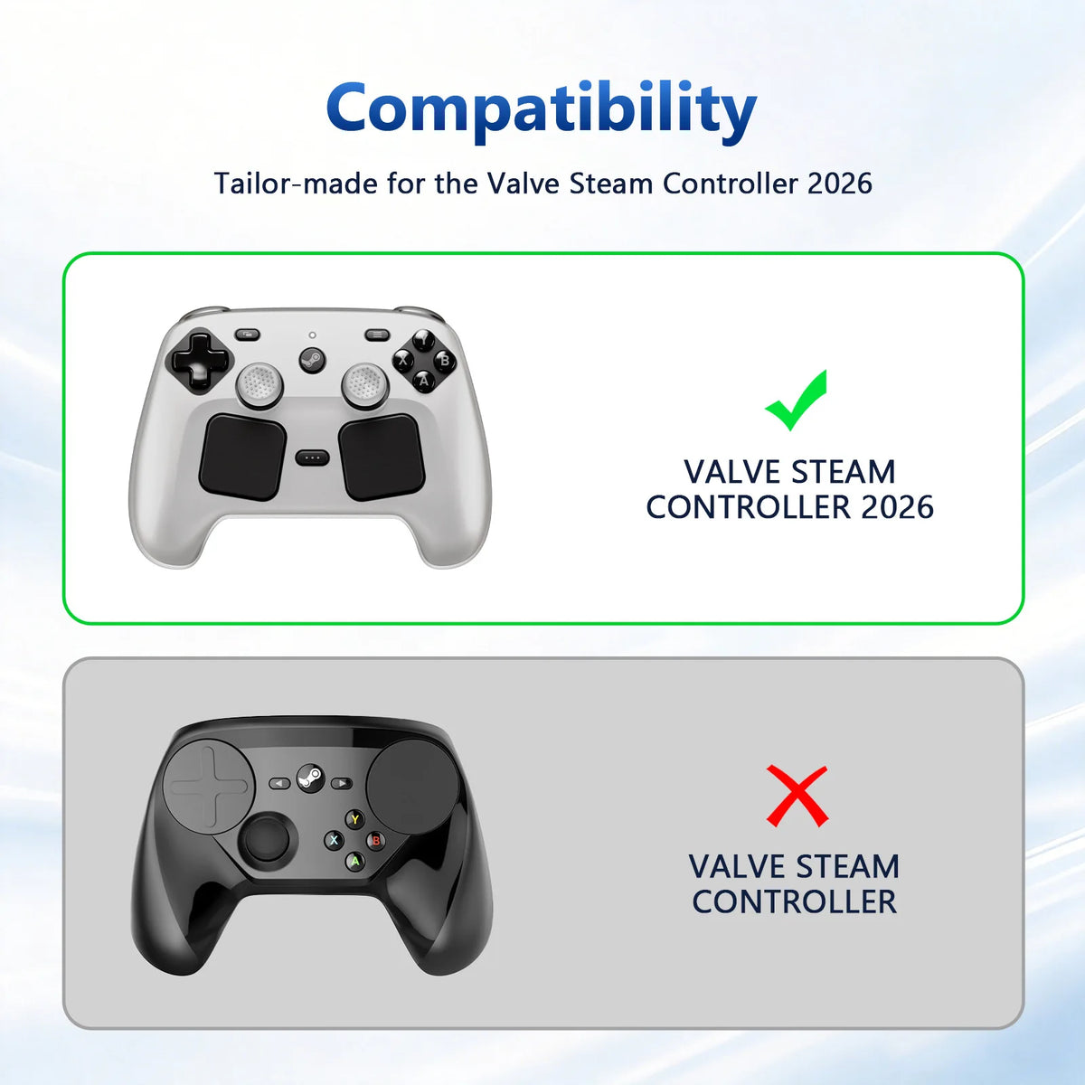 Silicone Controller Cover with Thumb Grips for Steam Controller 2