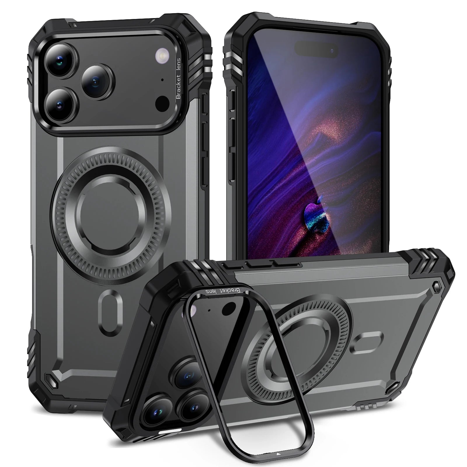 Armor Shockproof MagSafe Case with Metal Lens Bracket for iPhone 17 Series