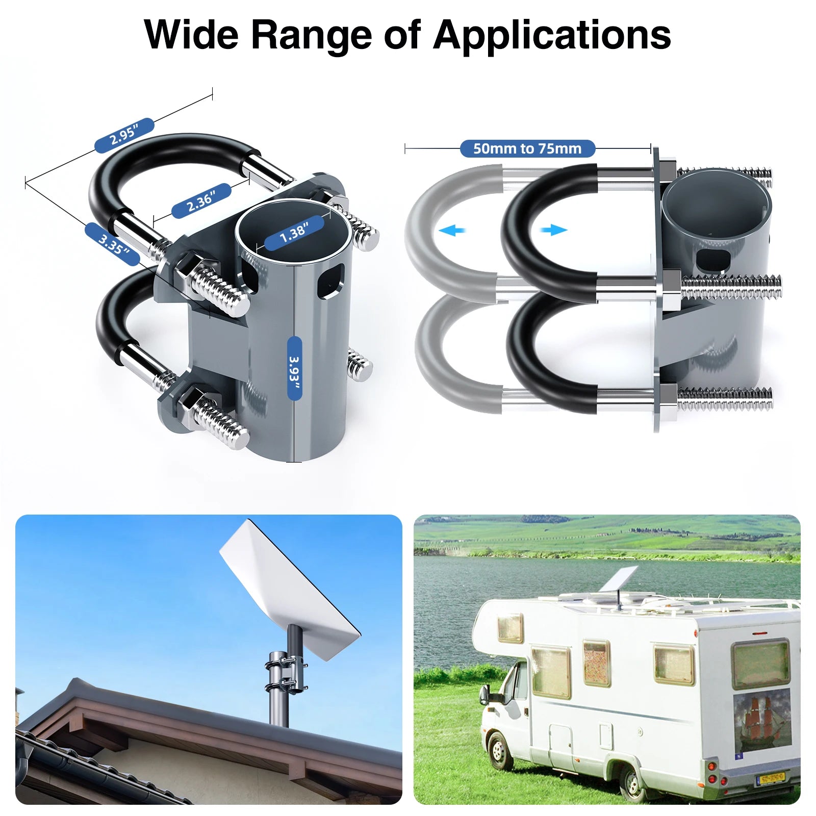 Universal U-Bracket Mount Adapter for Starlink Gen 2