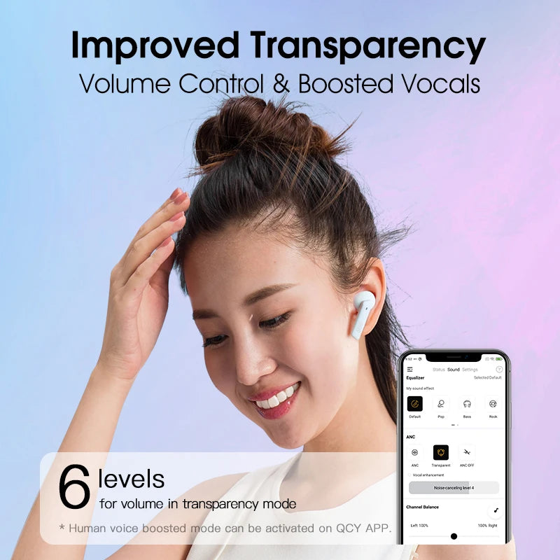 QCY HT05 40dB Active Noise Cancellation Earbuds