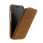 Vertical Flip Cowhide Leather MagSafe Case for iPhone 17 Series