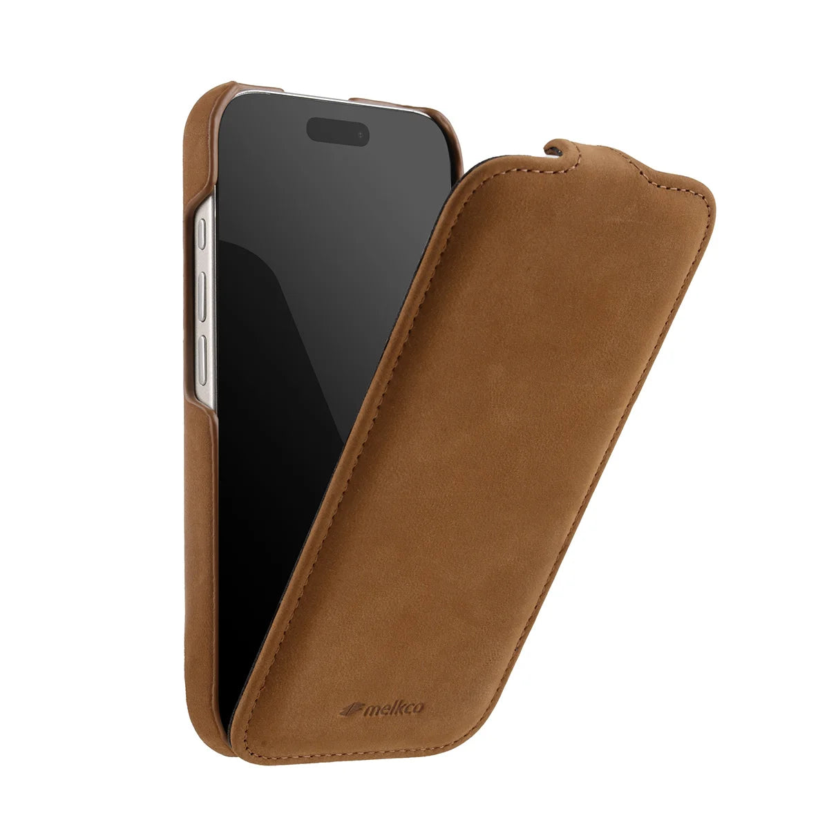Vertical Flip Cowhide Leather MagSafe Case for iPhone 17 Series