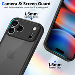 Durable Shockproof Matte Transparent Case with Camera Lens Guard for iPhone 17 Series
