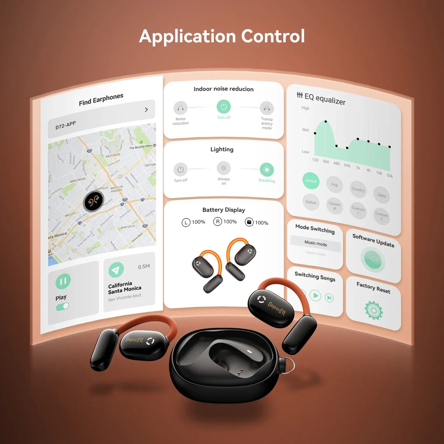 OneOdio SuperEQ D72 Bluetooth 5.4 Earphones with Ear Hooks & Neckband