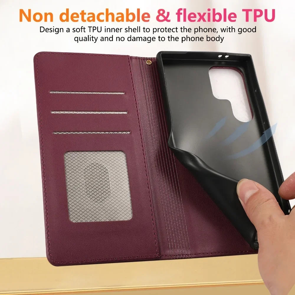 Protective Leather Wallet Case for Samsung Galaxy S24 Series