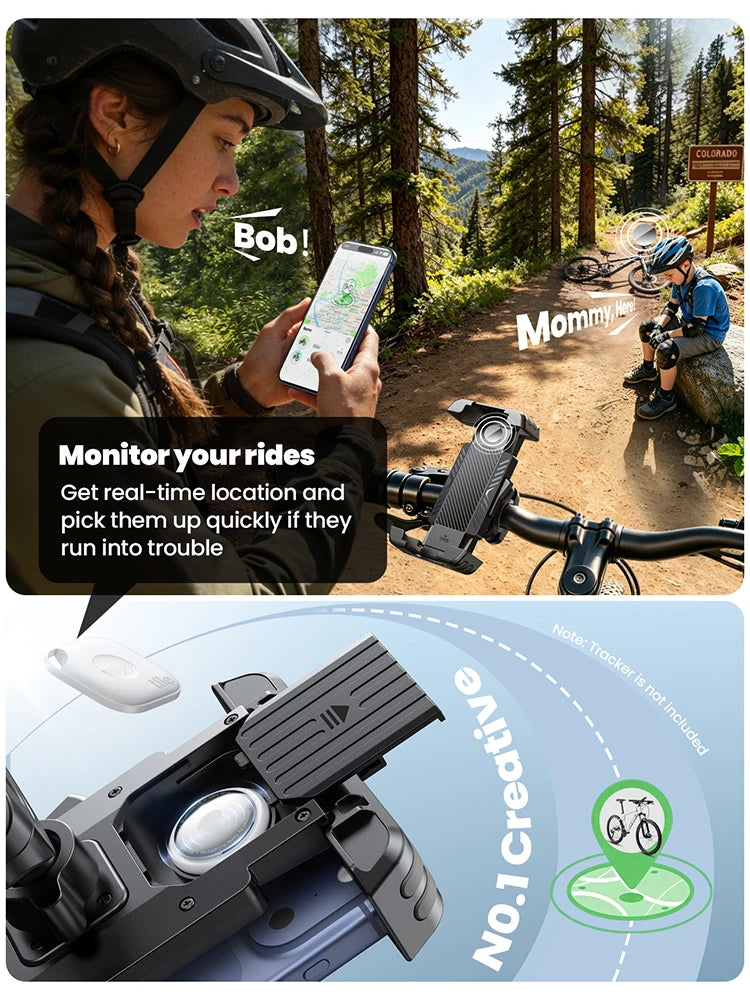 Bike Phone Holder With Hidden Tracker Storage