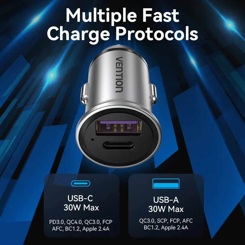 Vention 30W Fast Charging USB-C Car Charger