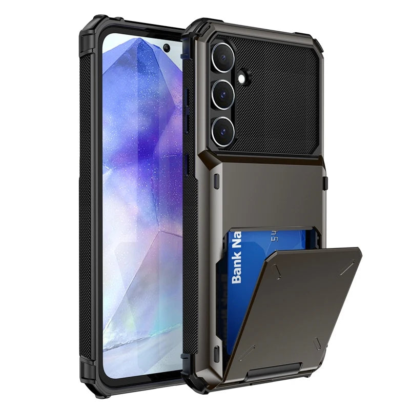 Heavy Duty Armor Wallet Phone Case for Samsung Galaxy A56