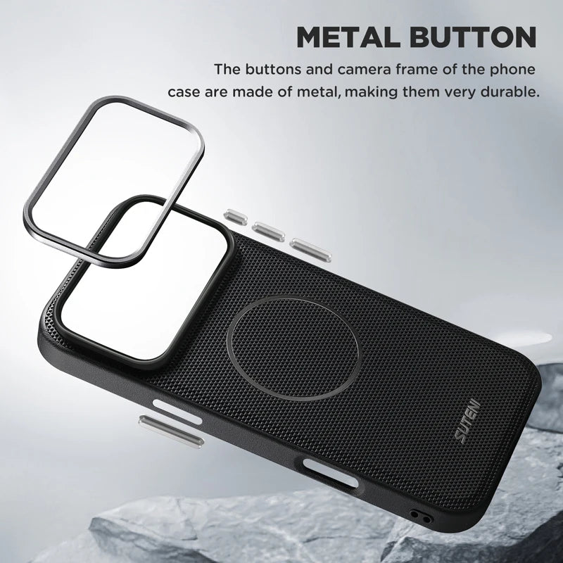 Triangle Pattern PU Leather MagSafe Case with Detachable Card Slots for iPhone 17 Series