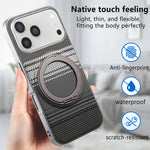 Carbon Fiber MagSafe Case with 360° Rotating Kickstand for iPhone 17 Series