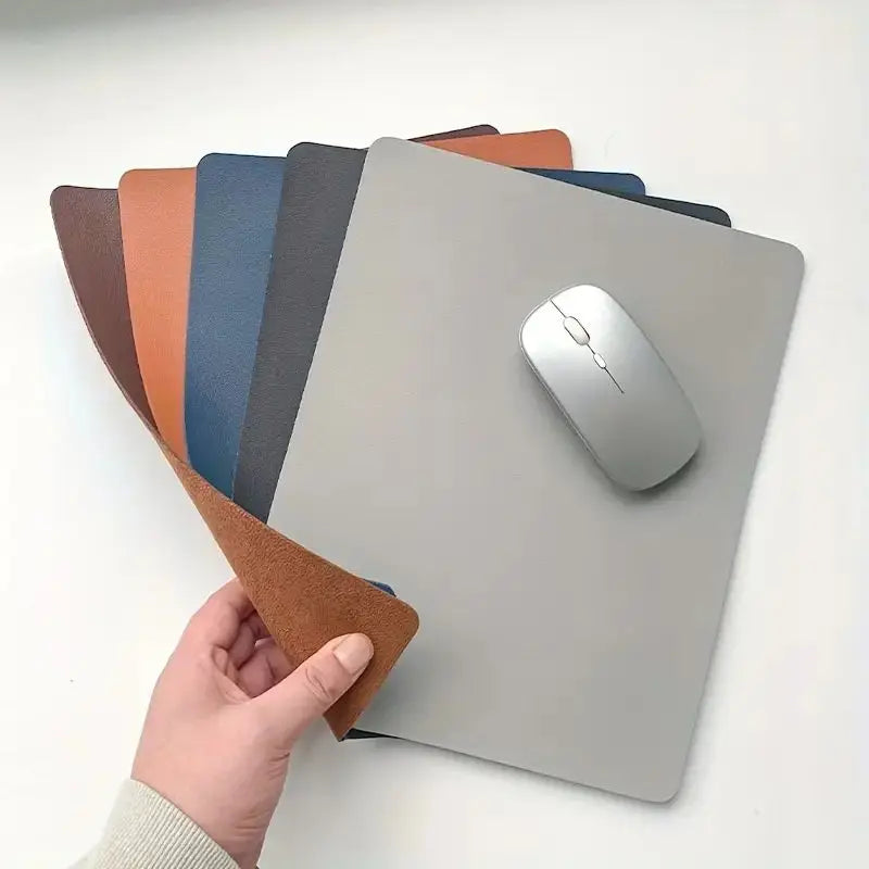Premium Solid-Color Leather Mouse Pad