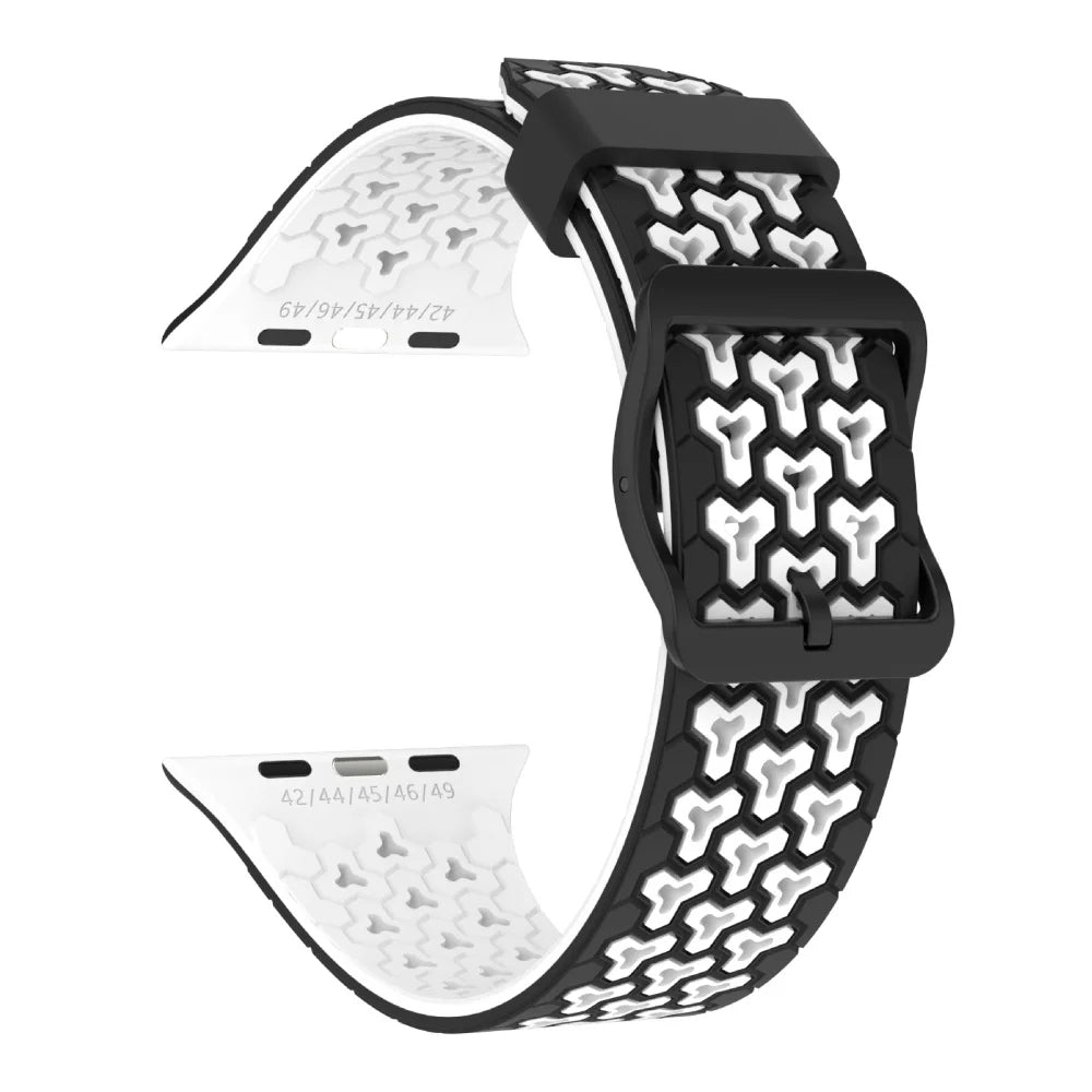 Two-Tone Silicone Band with Pin-and-Tuck Buckle for Apple Watch