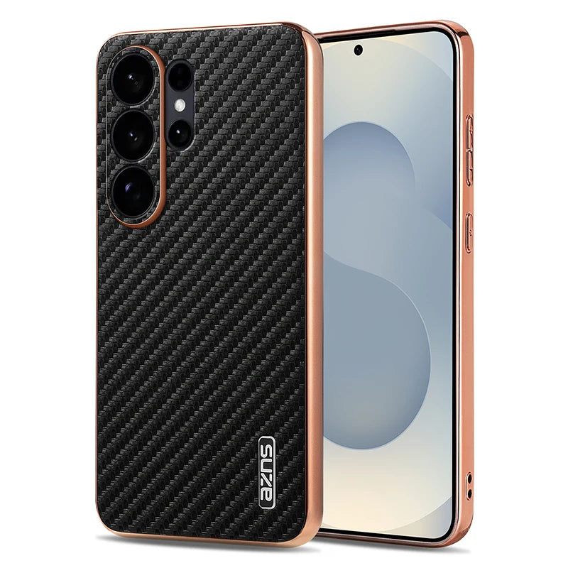 Carbon Fiber Pattern Skin-Feel Phone Case for Samsung Galaxy S25 Series