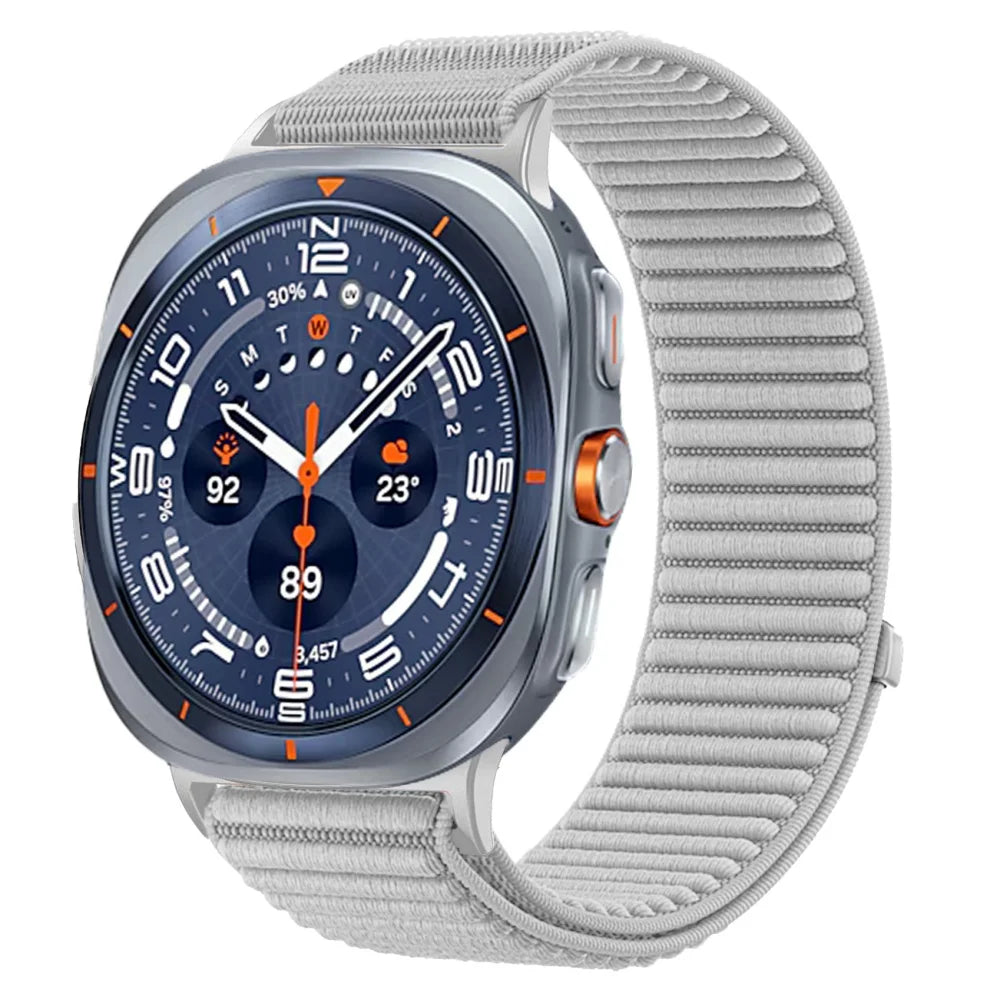 Breathable Nylon Watch Strap with Hook-and-Loop Fastener for Samsung Galaxy Watch Ultra 2