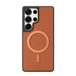 Ultra-Thin Luxury Magnetic Case for Samsung Galaxy S26 with Carbon Fiber & Leather Design