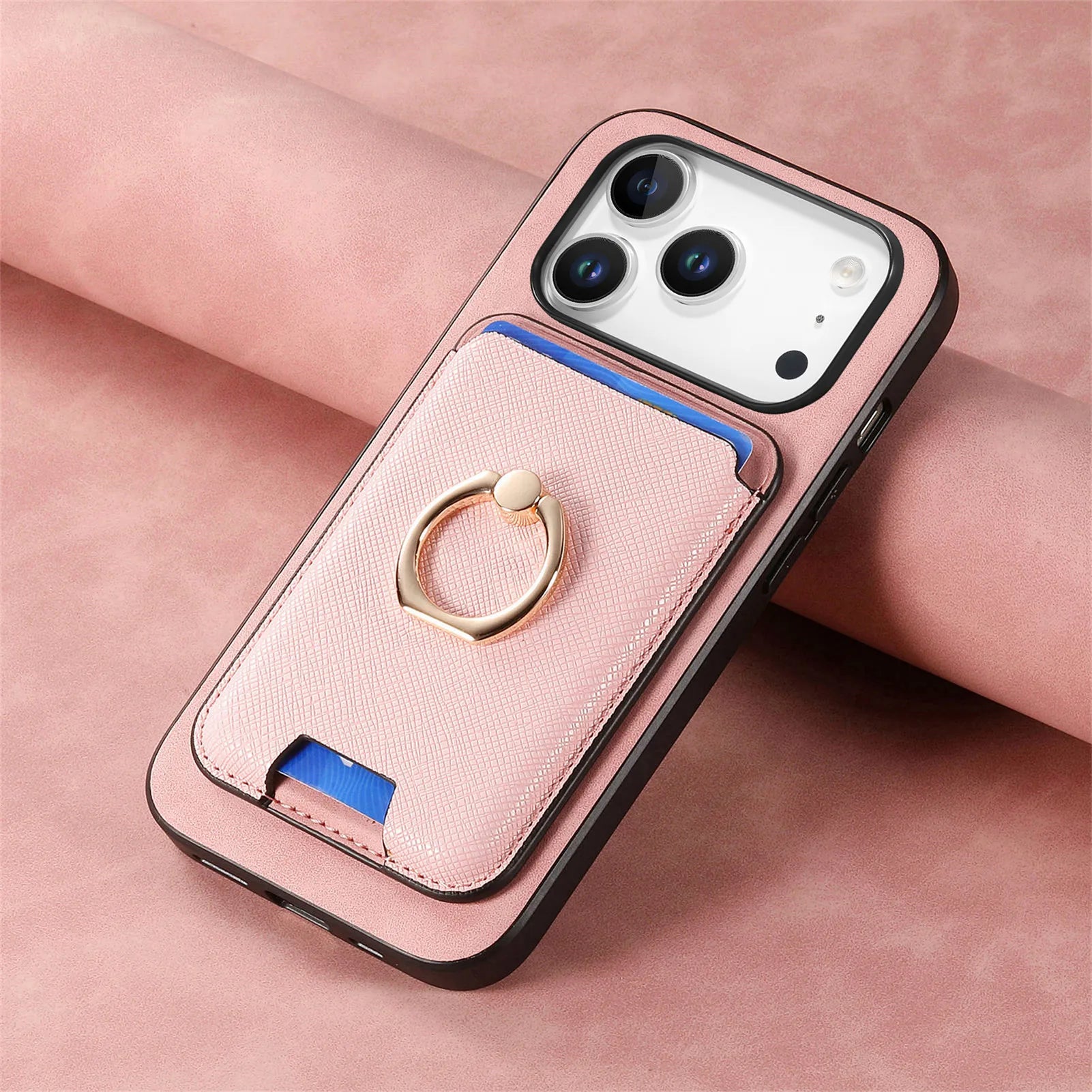 Premium Leather MagSafe Case with Detachable Card Slot for iPhone 17 Series