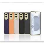 Shockproof Plating Leather TPU Case for Samsung Galaxy S25 Edge