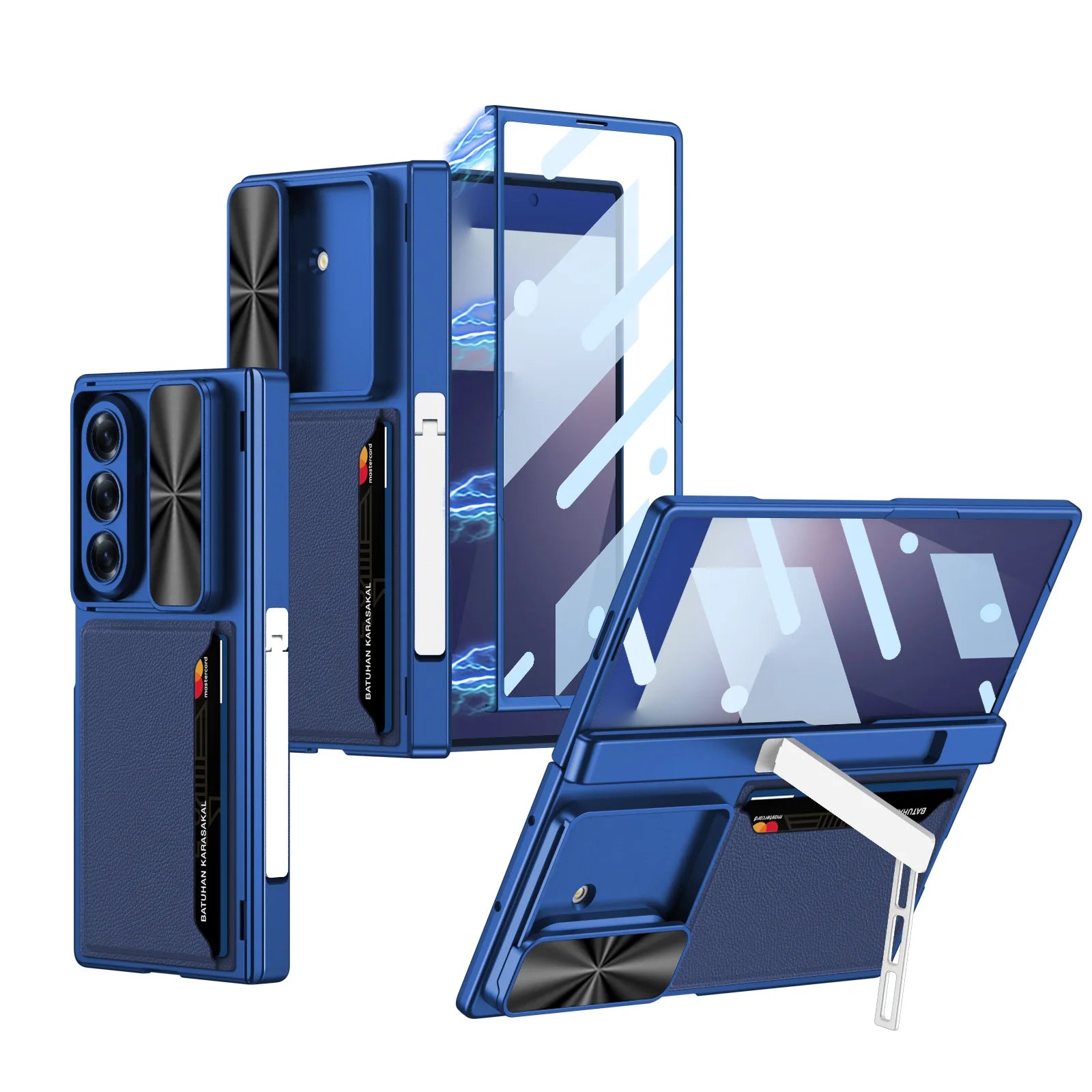Shockproof Samsung Galaxy Z Fold 7 Case with Sliding Lens Cover & Folding Stand