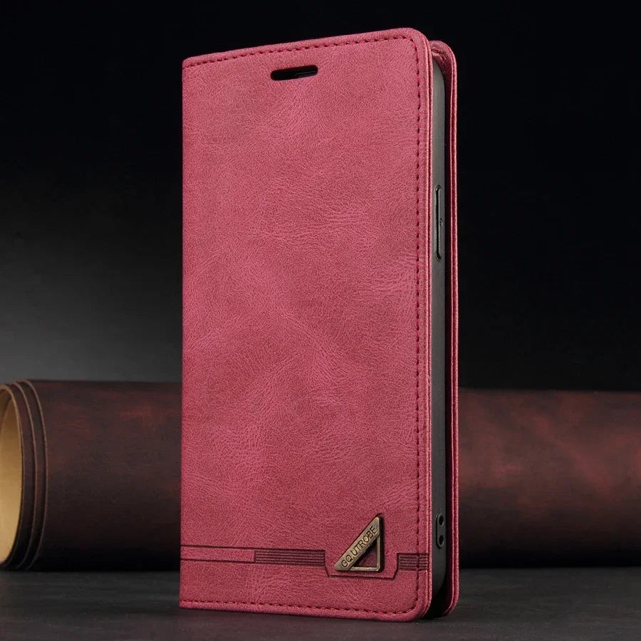 Luxury Retro Leather RFID-Blocking Flip Wallet Case for Samsung Galaxy S26 Series