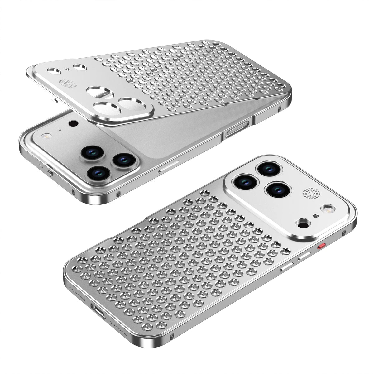 Metal Heat Dissipation Case with Textured Dot Surface for iPhone 18 Series