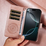 Embossed Mandala Crossbody Leather Wallet Case for Samsung S26 Series