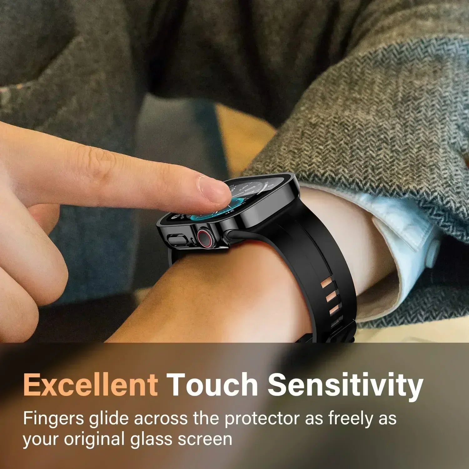 Protective Bumper Case with Built-in Tempered Glass for Apple Watch