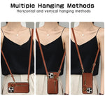 Crossbody Zipper Wallet Phone Case with Ring and Card Holder for iPhone 16 Series