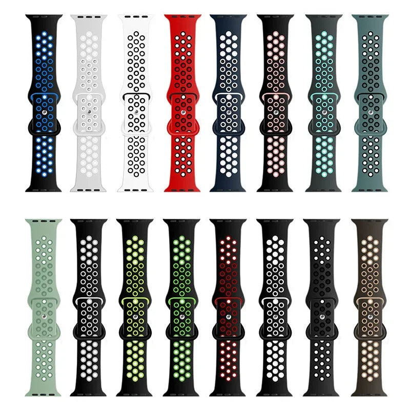 Breathable Sport Silicone Replacement Band for Apple Watch