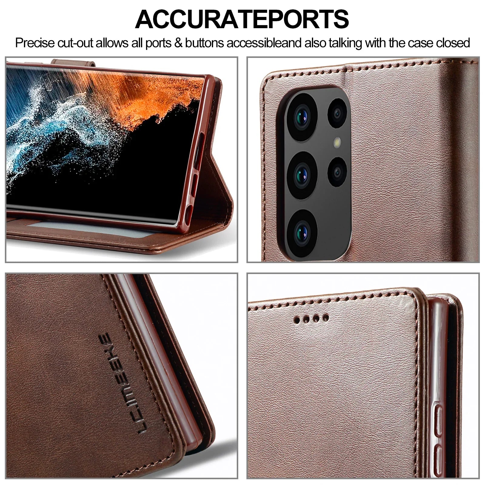 Premium Leather Flip Wallet Case for Samsung Galaxy S25 Series