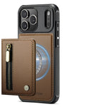 2-in-1 Detachable PU Leather MagSafe Case with Zippered RFID Card Slot for iPhone 17 Series