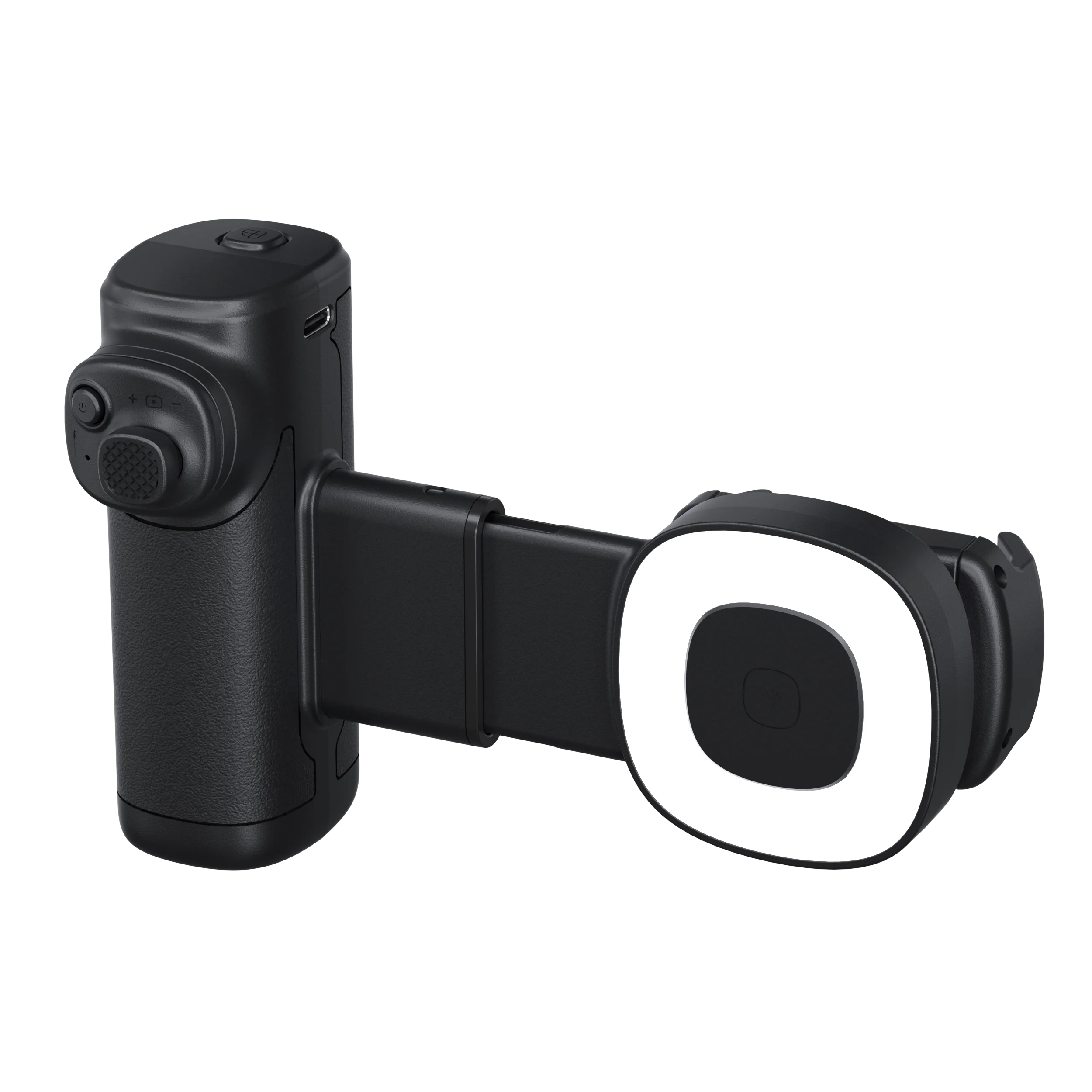 Upgraded Phone Camera Grip with Integrated 3-Color LED Fill Light