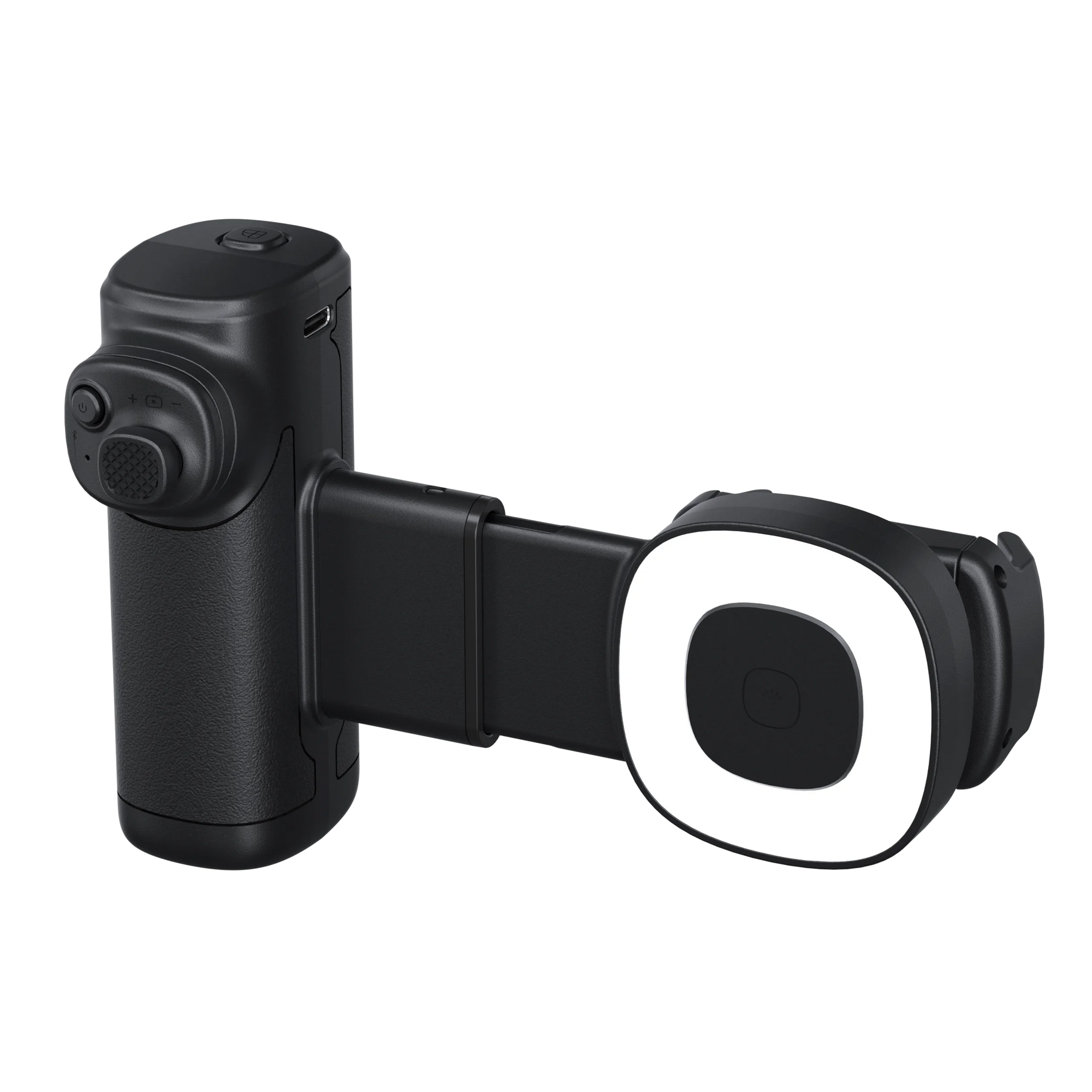 Upgraded Phone Camera Grip with Integrated 3-Color LED Fill Light